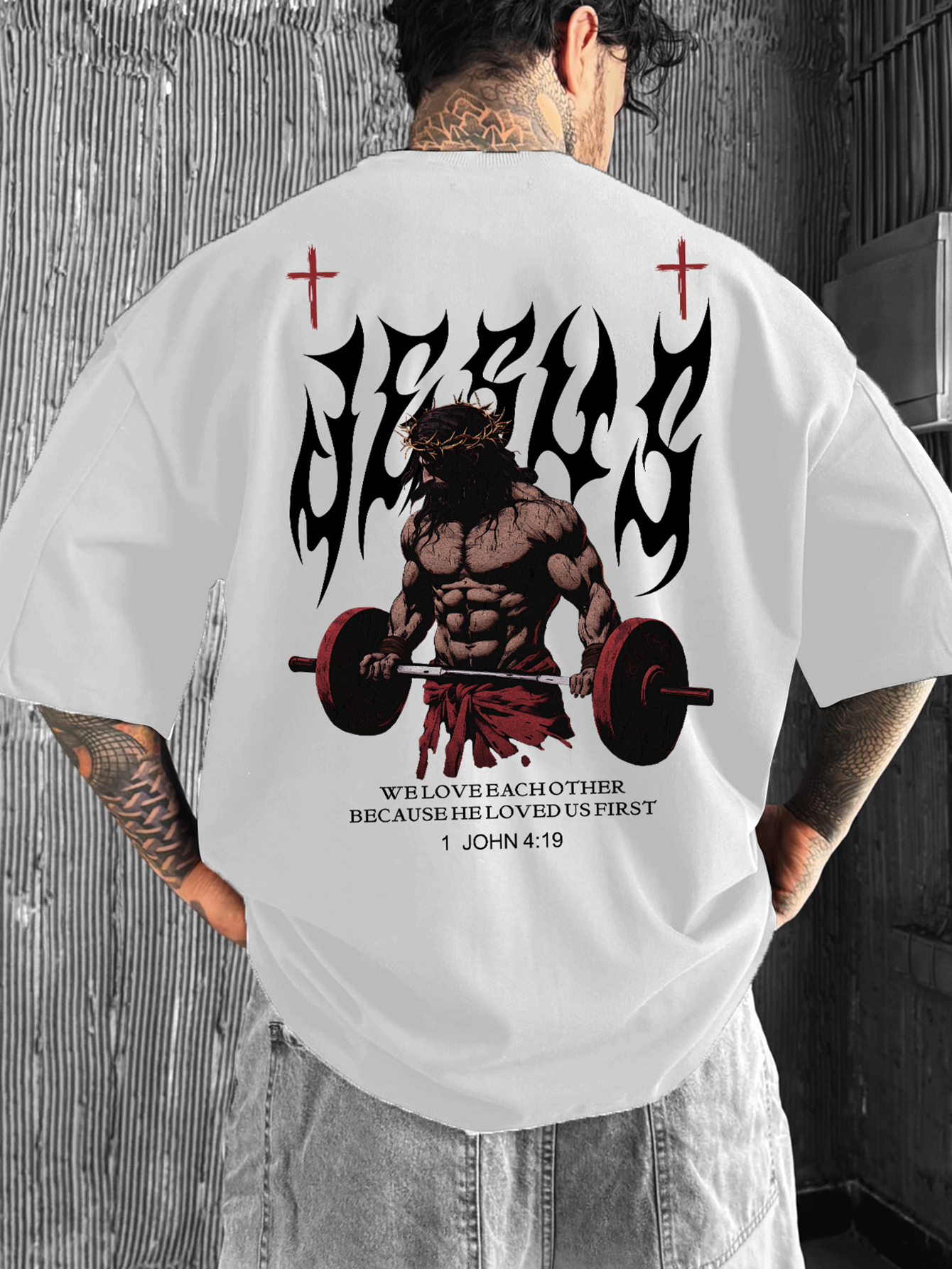 Men's Oversized Christian Goth - Streetwear Gym Brand avaliação e preço