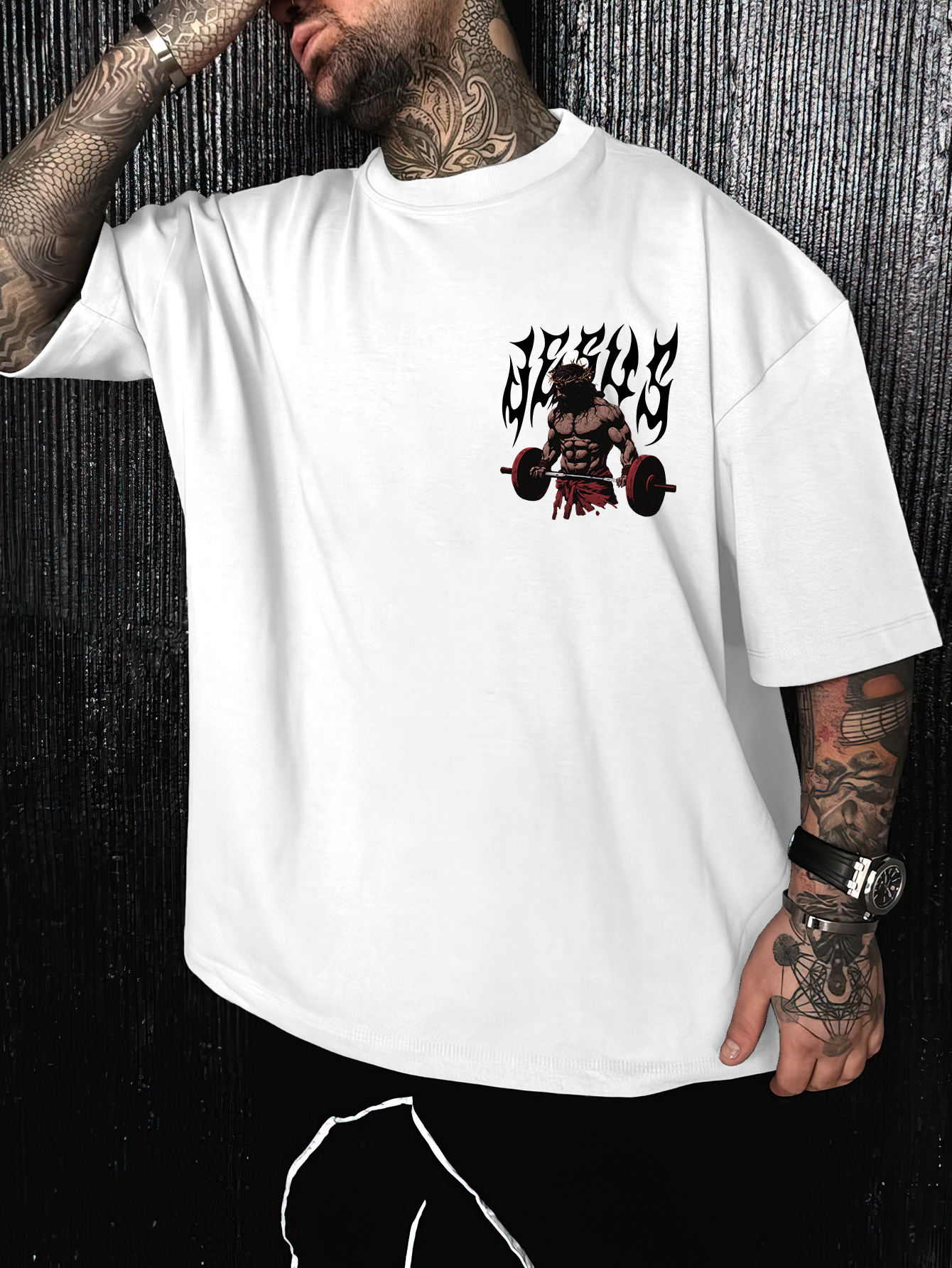 Men's Oversized Christian Goth - Streetwear Gym Brand avaliação e preço