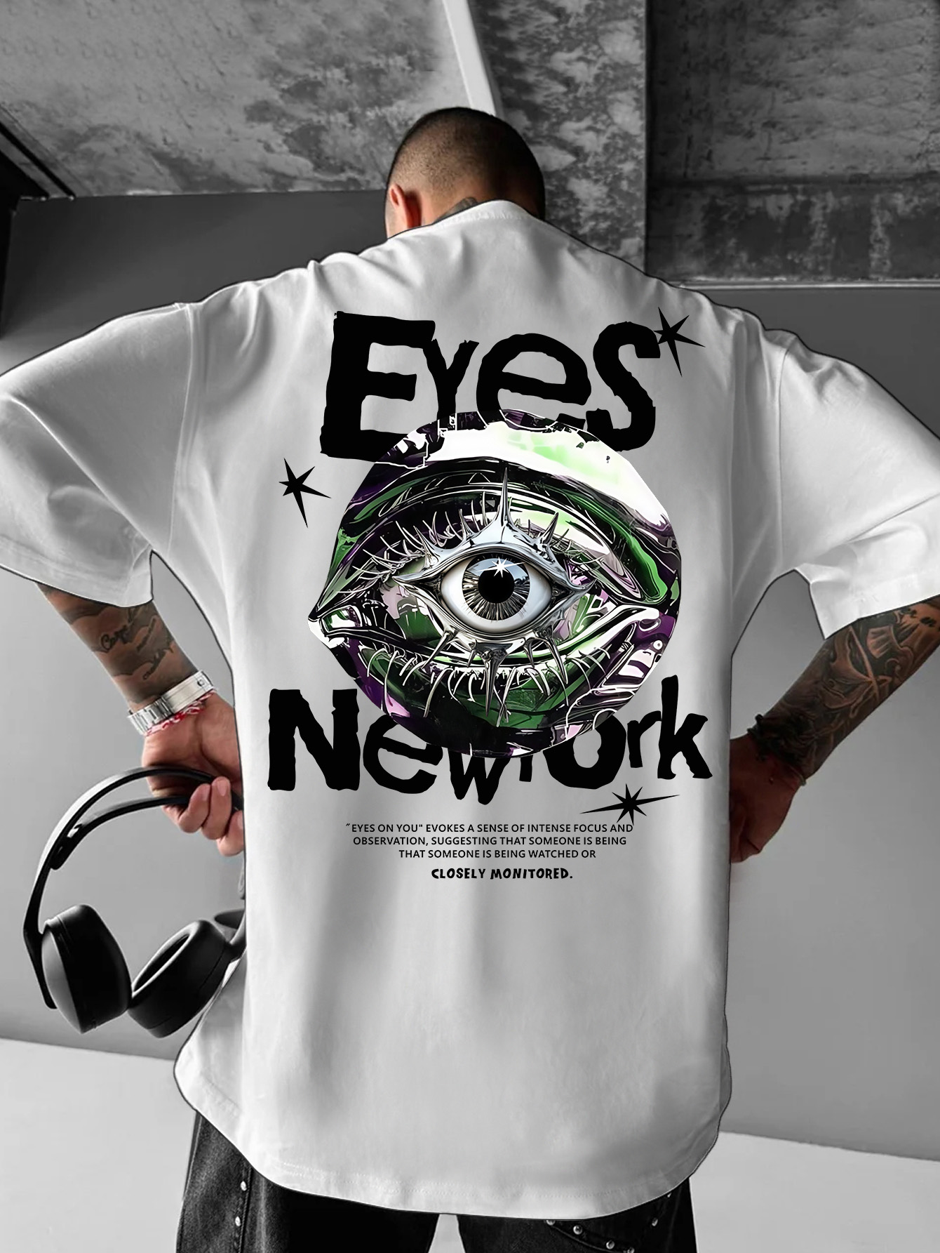 Men's Oversized New York Gothi - Streetwear Brand With Eye avaliação e preço