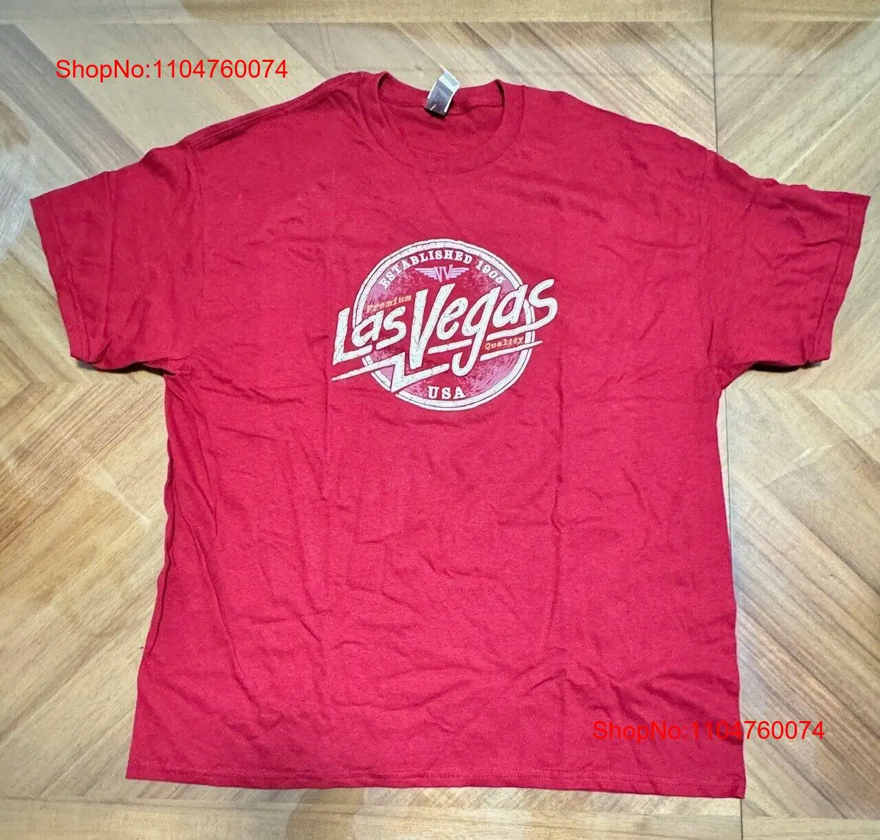 Las Vegas Logo T shirt Red Men - Streetwear Brand Tags avaliação e preço